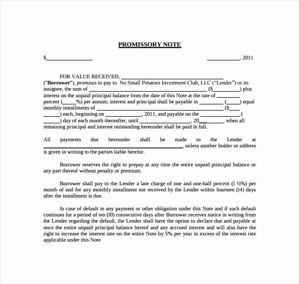 Promissory Note Template Free Luxury Promissory Note 22 Download Free Documents In Pdf Word