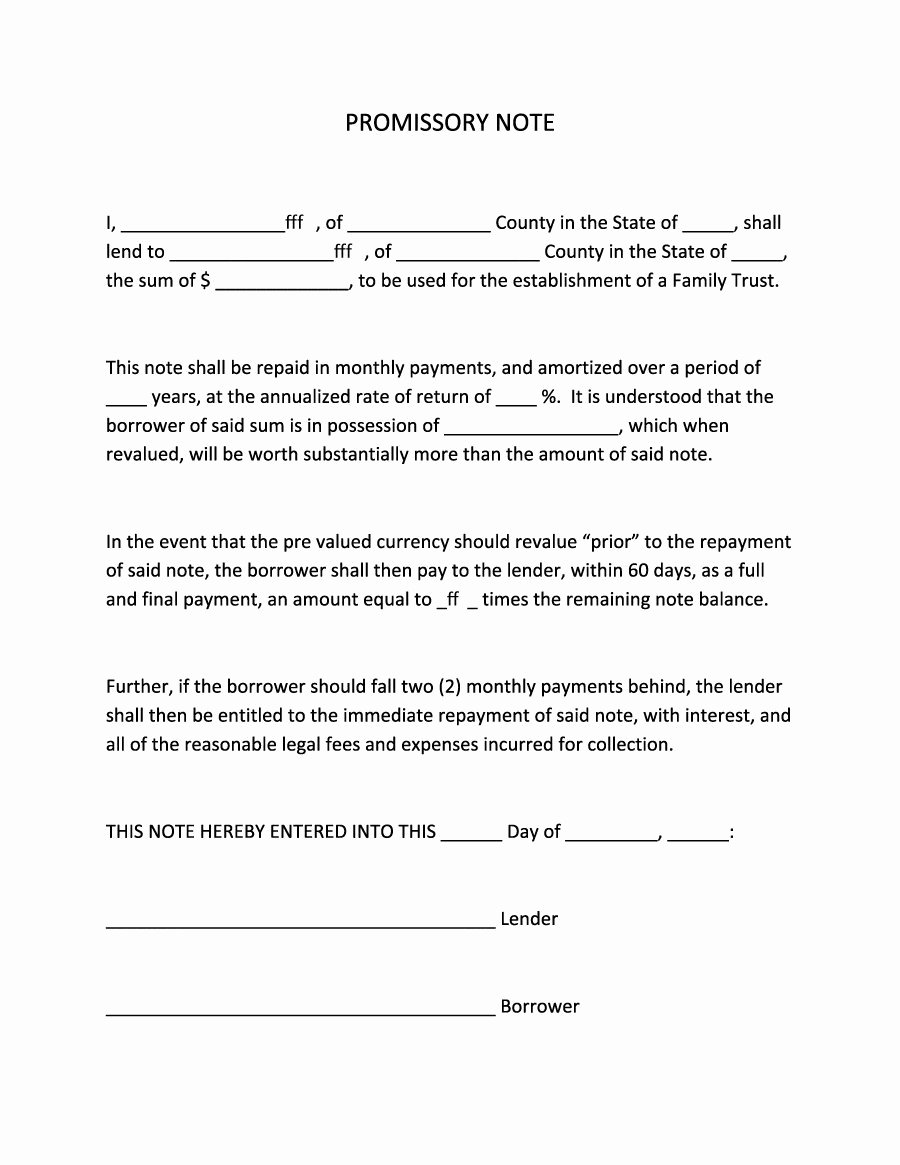 Promissory Note Template Free New 45 Free Promissory Note Templates &amp; forms [word &amp; Pdf