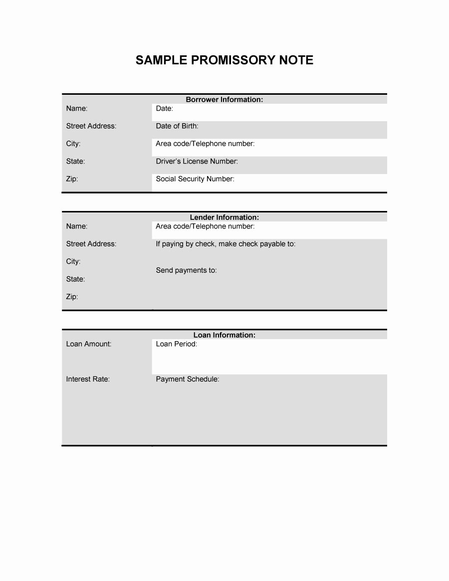 Promissory Note Template Free Unique 45 Free Promissory Note Templates &amp; forms [word &amp; Pdf