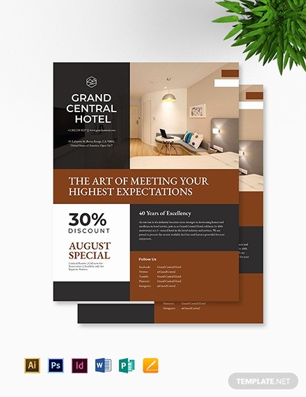 Promotional Flyers Template Free Awesome 12 Hotel Promotional Flyer Designs &amp; Templates Psd Ai