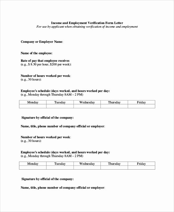 Proof Of Income Template Beautiful 8 Employment Verification Letter Templates