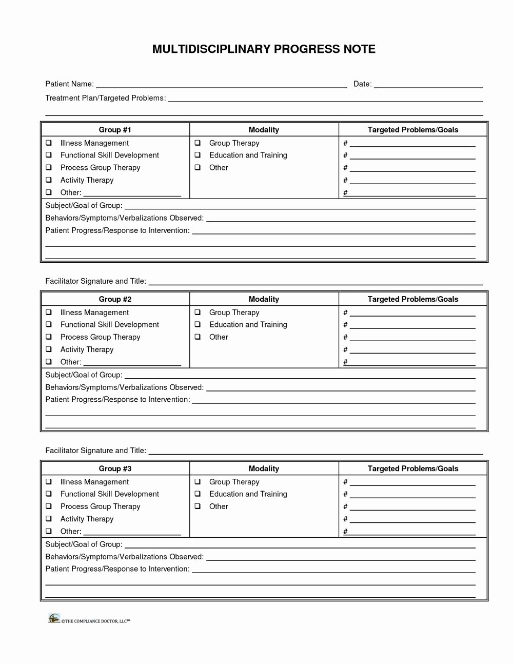 Psychotherapy Note Template Word New Group therapy Progress Note Template Templates