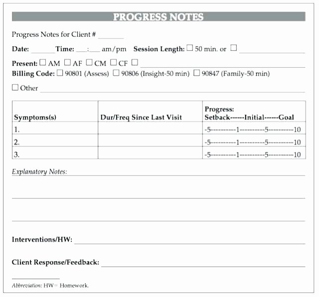 Psychotherapy Note Template Word Unique Mental Health Progress Note Template social Work Case