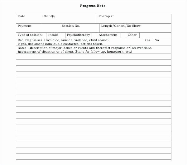 Psychotherapy Progress Notes Template Beautiful Mental Health Progress Note Template social Work Case