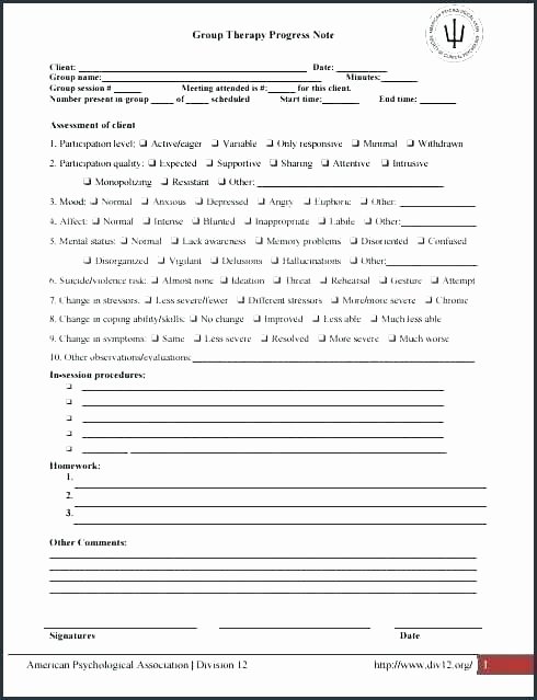 Psychotherapy Progress Notes Template Free Lovely Mental Health Progress Note Template social Work Case