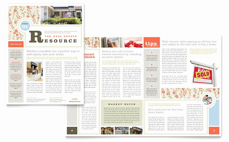 Publisher Newsletter Template Free Beautiful Real Estate Home for Sale Newsletter Template Word