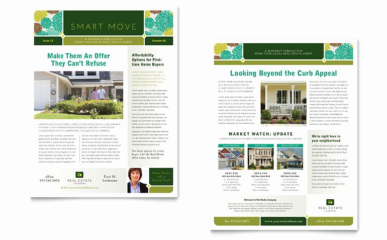 Publisher Newsletter Template Free Elegant Real Estate Newsletter Template Word &amp; Publisher