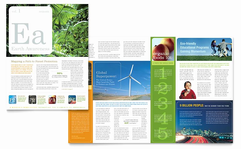 Publisher Newsletter Template Free Lovely Environmental &amp; Agricultural Non Profit Newsletter