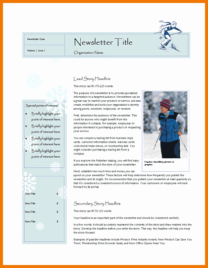 Publisher Newsletter Template Free Unique New Microsoft Publisher Newsletter Templates Free