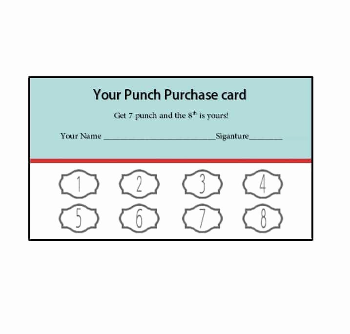 Punch Card Template Free Downloads Unique 30 Printable Punch Reward Card Templates [ Free]