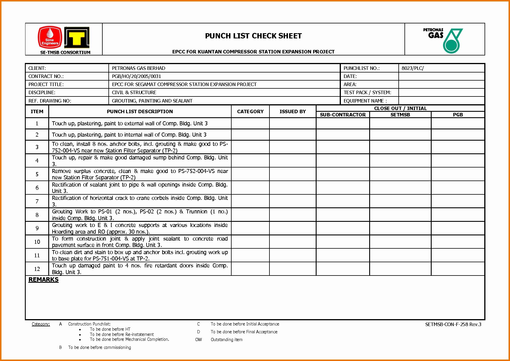 Punch List Template Excel Beautiful Construction Punch List Excel Spreadsheet to Pin