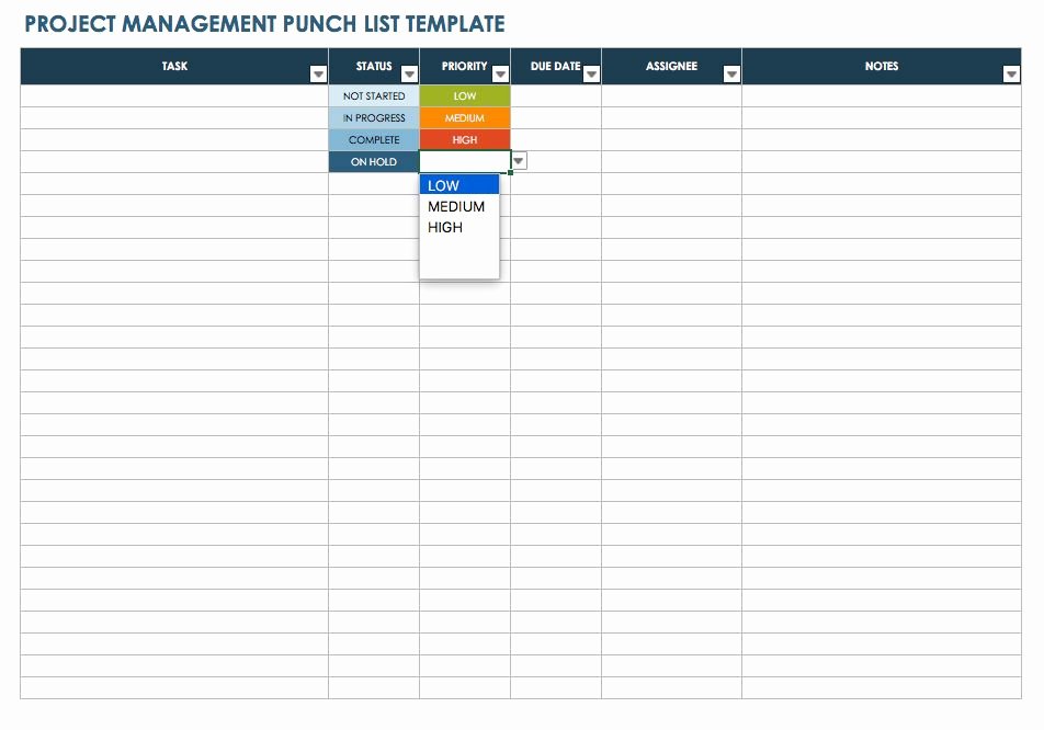 Punch List Template Excel New Free Punch List Templates