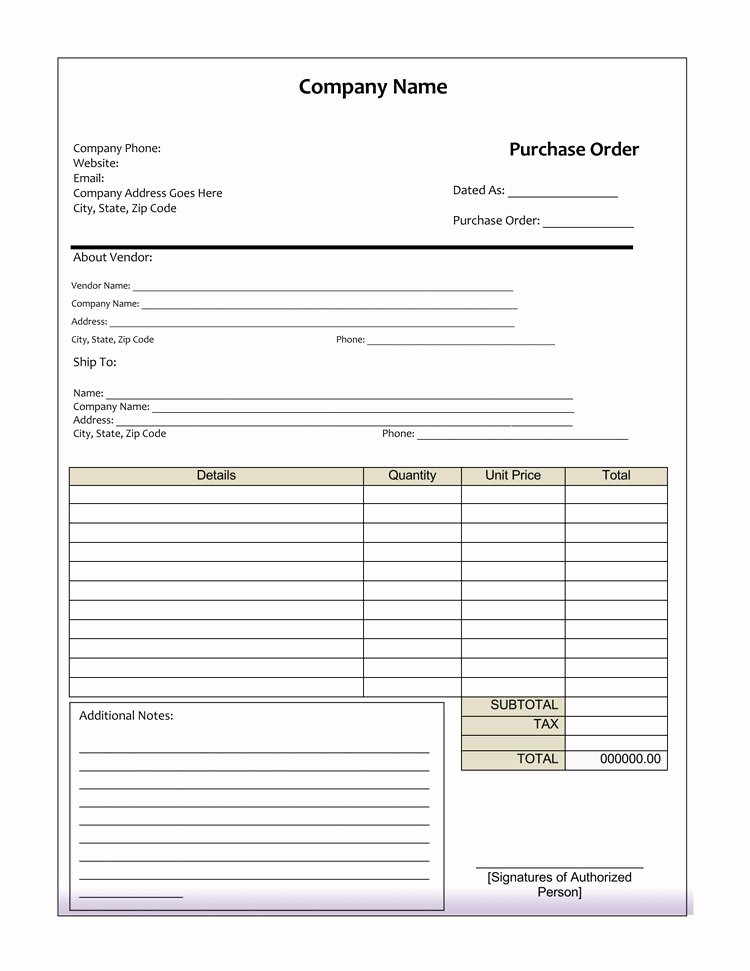 Purchase order Template Doc Best Of 40 Free Purchase order Templates forms