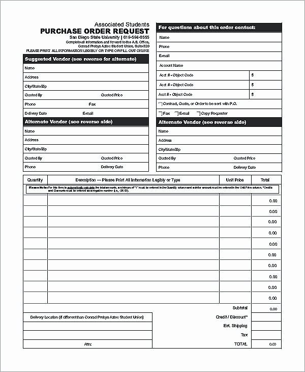 Purchase order Template Doc Lovely Printable Purchase order Template Sample Doc Example