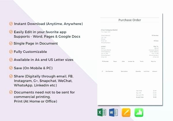 Purchase order Template Doc Lovely Word Document Purchase order Template Simple Doc