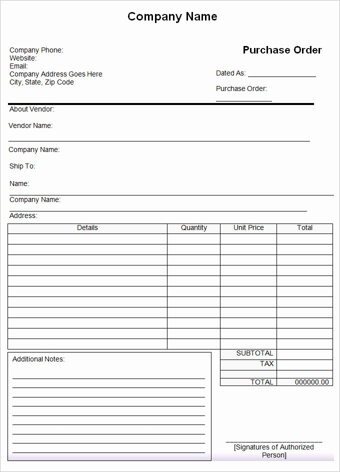 Purchase order Template Doc Luxury 53 Purchase order Examples Pdf Doc