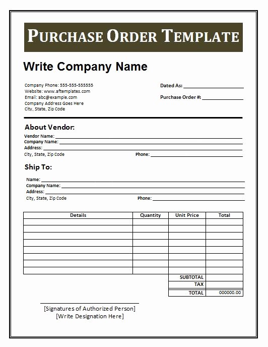 purchase order templates
