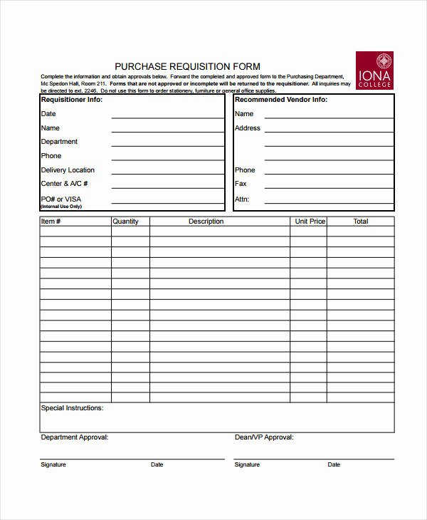 Purchase Requisition form Template Awesome Requisition form Template 8 Free Pdf Documents Download