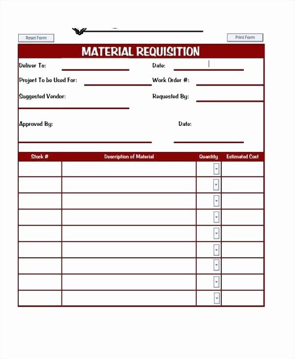 Purchase Requisition form Template Fresh Sample Requisition form Free Documents In Doc Excel