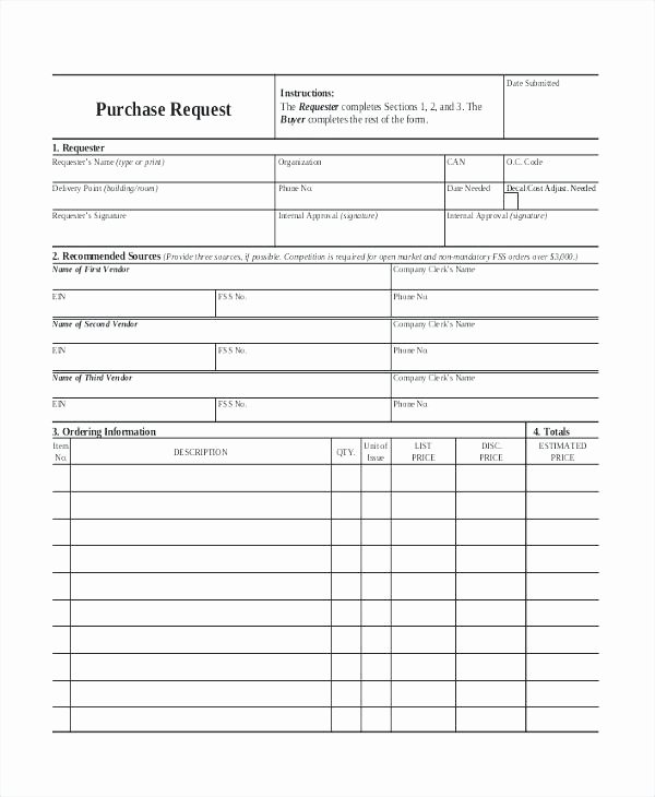 Purchase Requisition form Template Lovely Purchase Requisition form Excel Request Template Practical