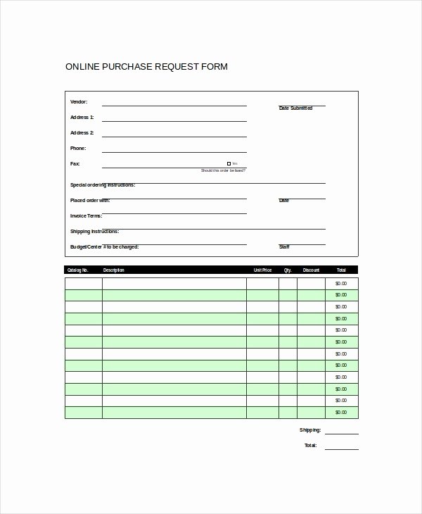 Purchase Requisition form Template Luxury Excel form Template 6 Free Excel Document Downloads