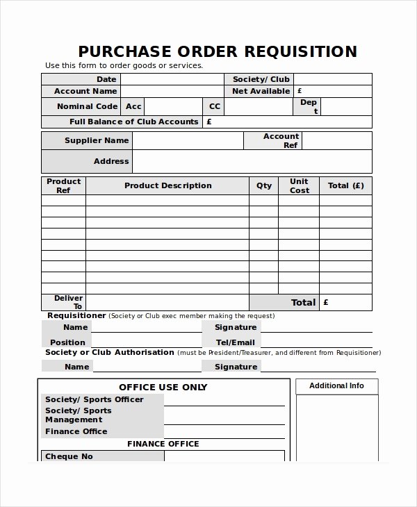 Purchase Requisition form Template New Purchase order Template 14 Free Word Excel Pdf