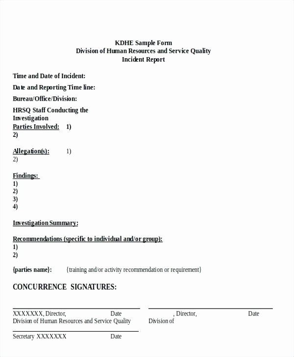 Quality assurance Reports Template Lovely Quality assurance Incident Report Template Facilities