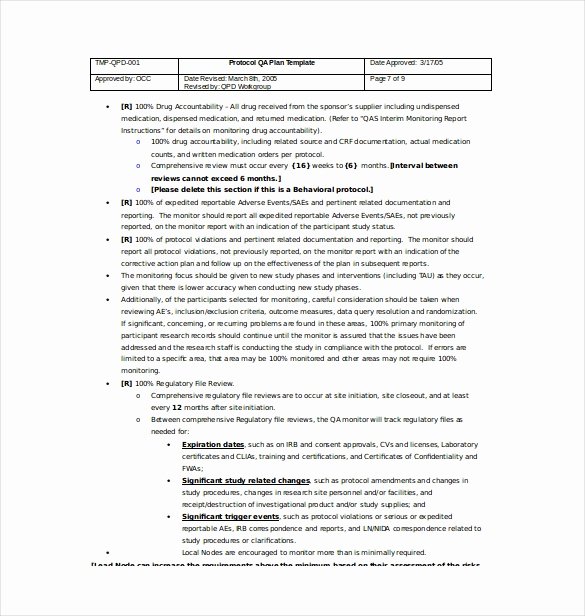 Quality assurance Template Documents New 12 Quality assurance Plan Templates – Free Sample