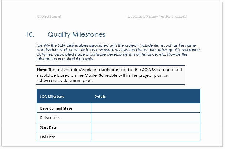 Quality assurance Template Documents New Quality assurance Plan Template Ms Word 7 Excel