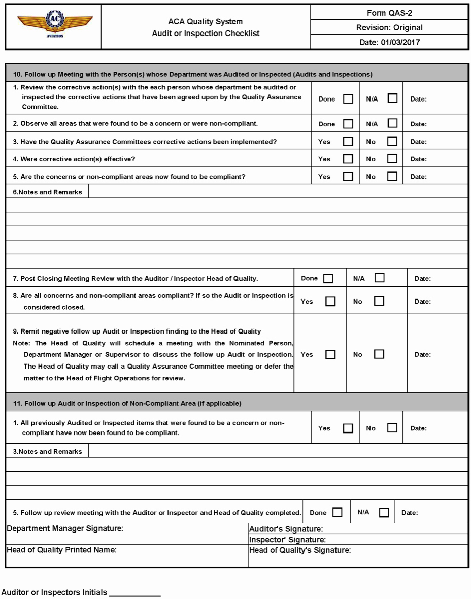 Quality Control form Template Elegant Sample forms — Ac Aviation Documentation 1 0 Documentation