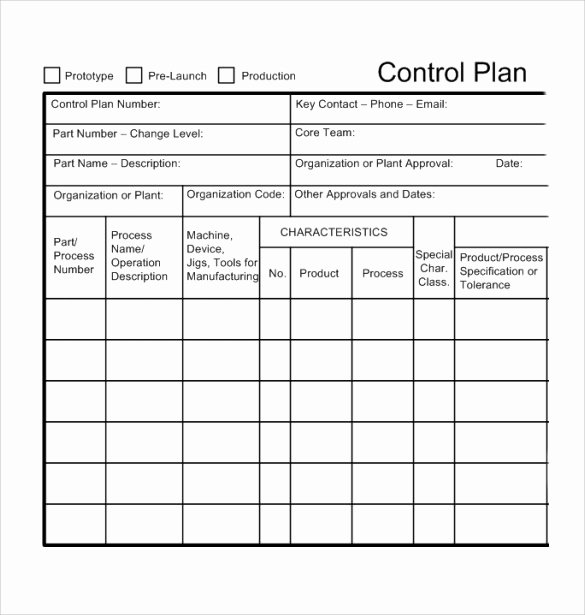 Quality Control form Template Inspirational Sample Control Plan 6 Documents In Pdf Word Excel