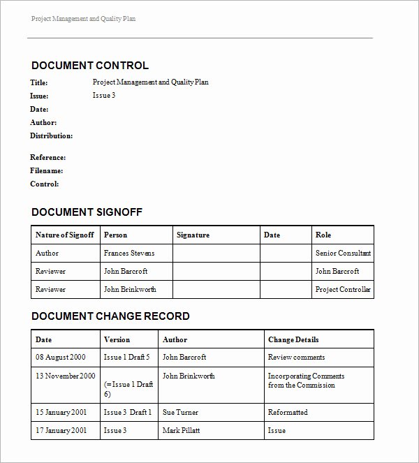 Quality Control Plan Template Excel Awesome 13 Sample Project Management Templates