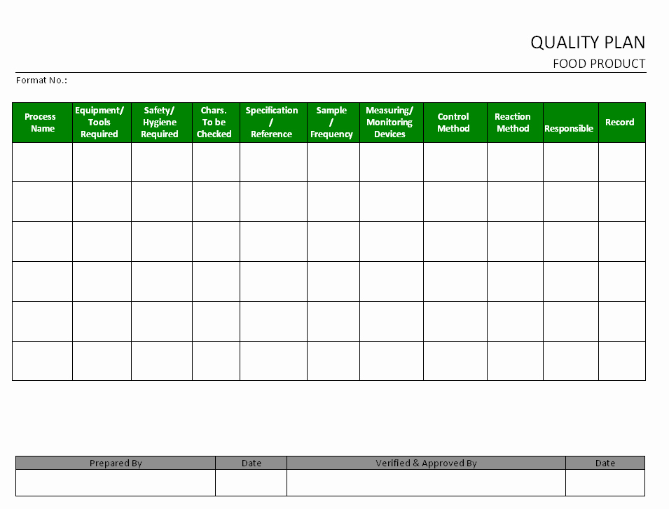 Quality Control Plan Template Fresh 27 Of Manufacturing Quality Plan Template