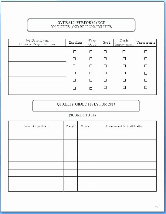Quarterly Performance Review Template Fresh Work Performance Evaluation Template Hotel Employee form