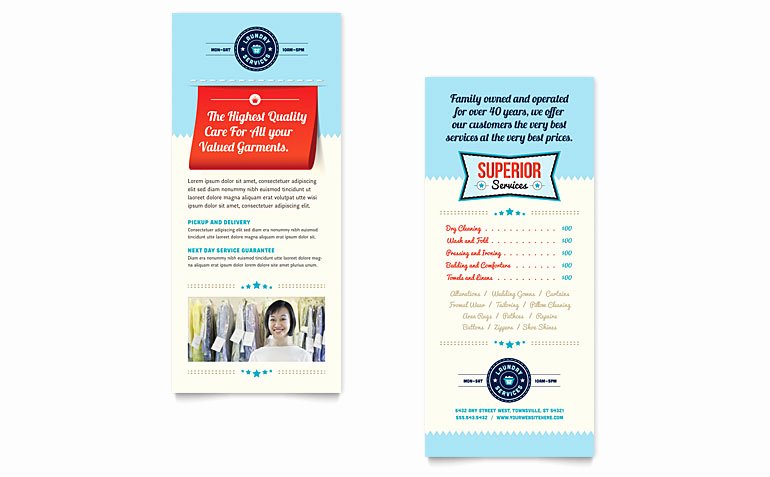 Rack Card Template Indesign Awesome Laundry Services Rack Card Template Word &amp; Publisher