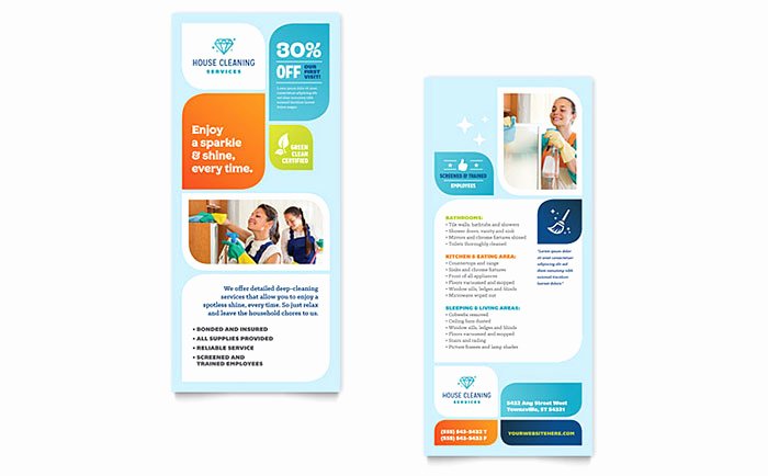 Rack Card Template Indesign Beautiful Cleaning Services Rack Card Template Design