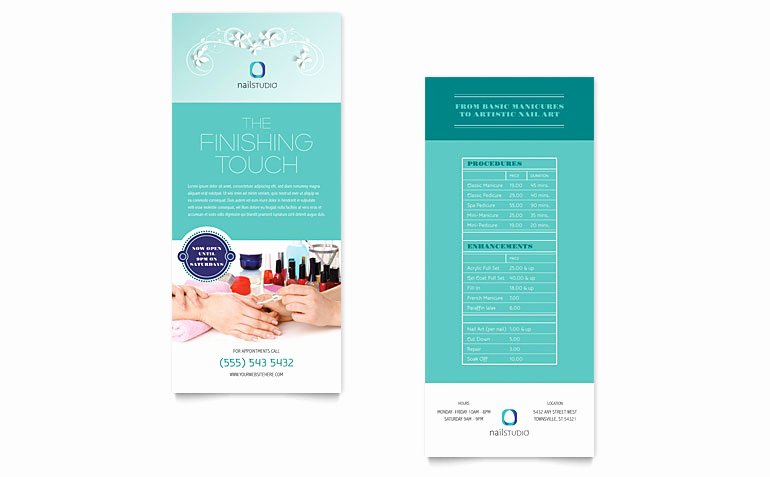 Rack Card Template Publisher Luxury Nail Technician Rack Card Template Word &amp; Publisher