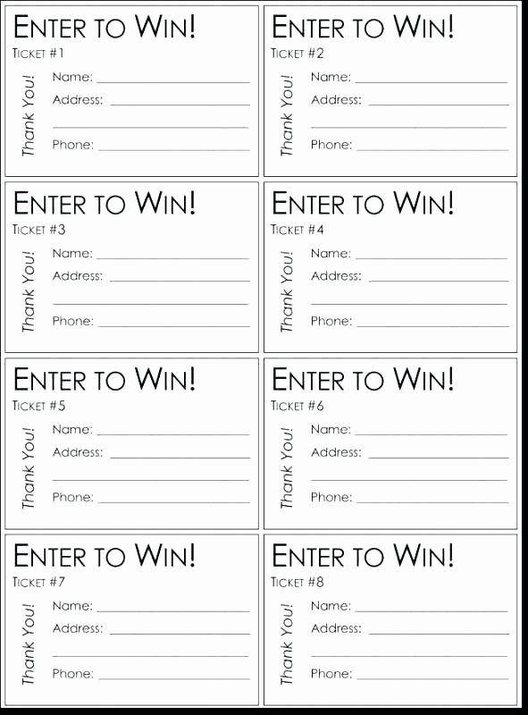 Raffle Entry form Template Awesome Free Editable Raffle Movie Ticket Templates Numbers