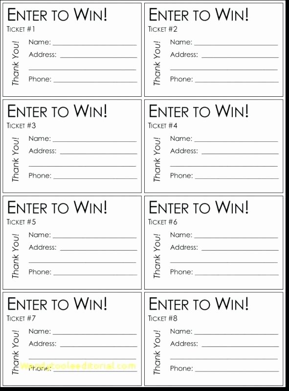 Raffle Entry form Template New Free Entry Ticket Template Word Design – Baycablingfo