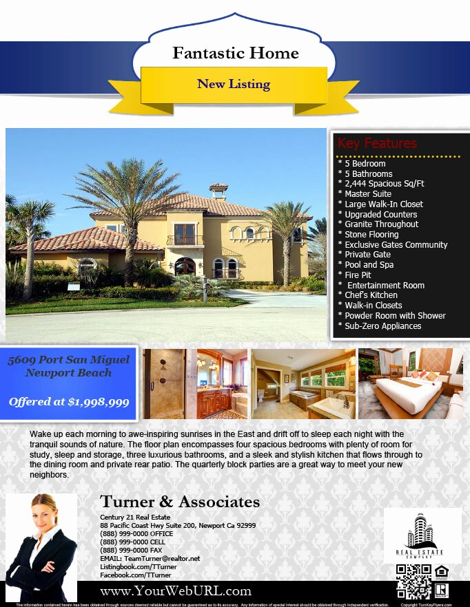 Real Estate Advertisement Template Luxury Gallery Turnkey Flyers