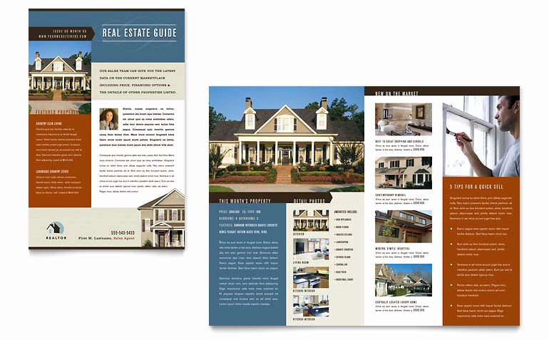 Real Estate Agent Flyer Template Elegant Residential Realtor Newsletter Template Word &amp; Publisher
