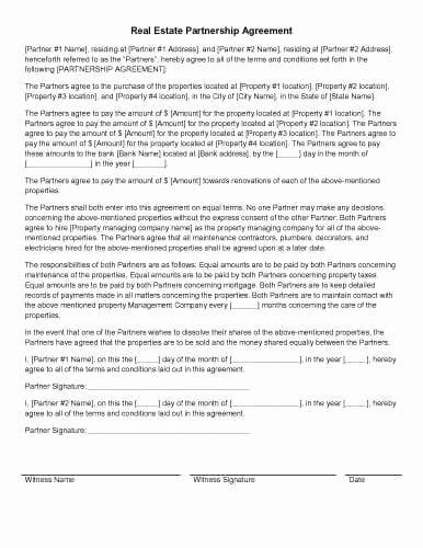 Real Estate Partnership Agreement Template Awesome 31 Sample Agreement Templates In Microsoft Word