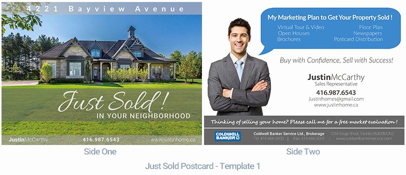 Real Estate Postcard Template Beautiful Real Estate Postcard Just sold Housslook