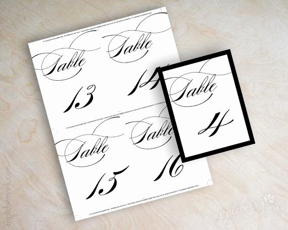 Reception Cards Template Free Beautiful Instant Pdf Digital Diy Table Number Template