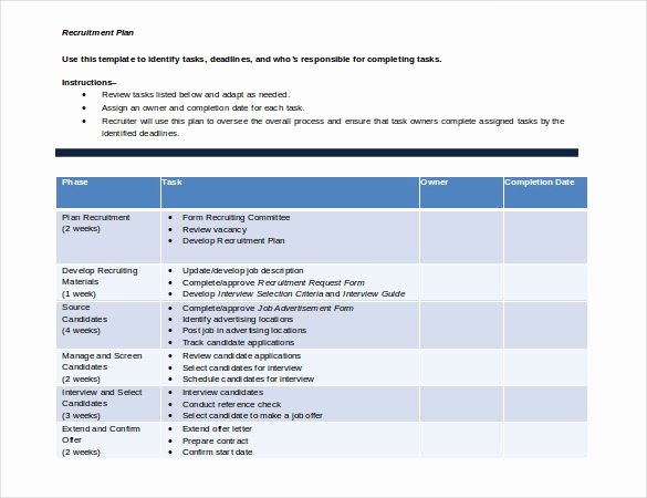 sample recruitment strategy template