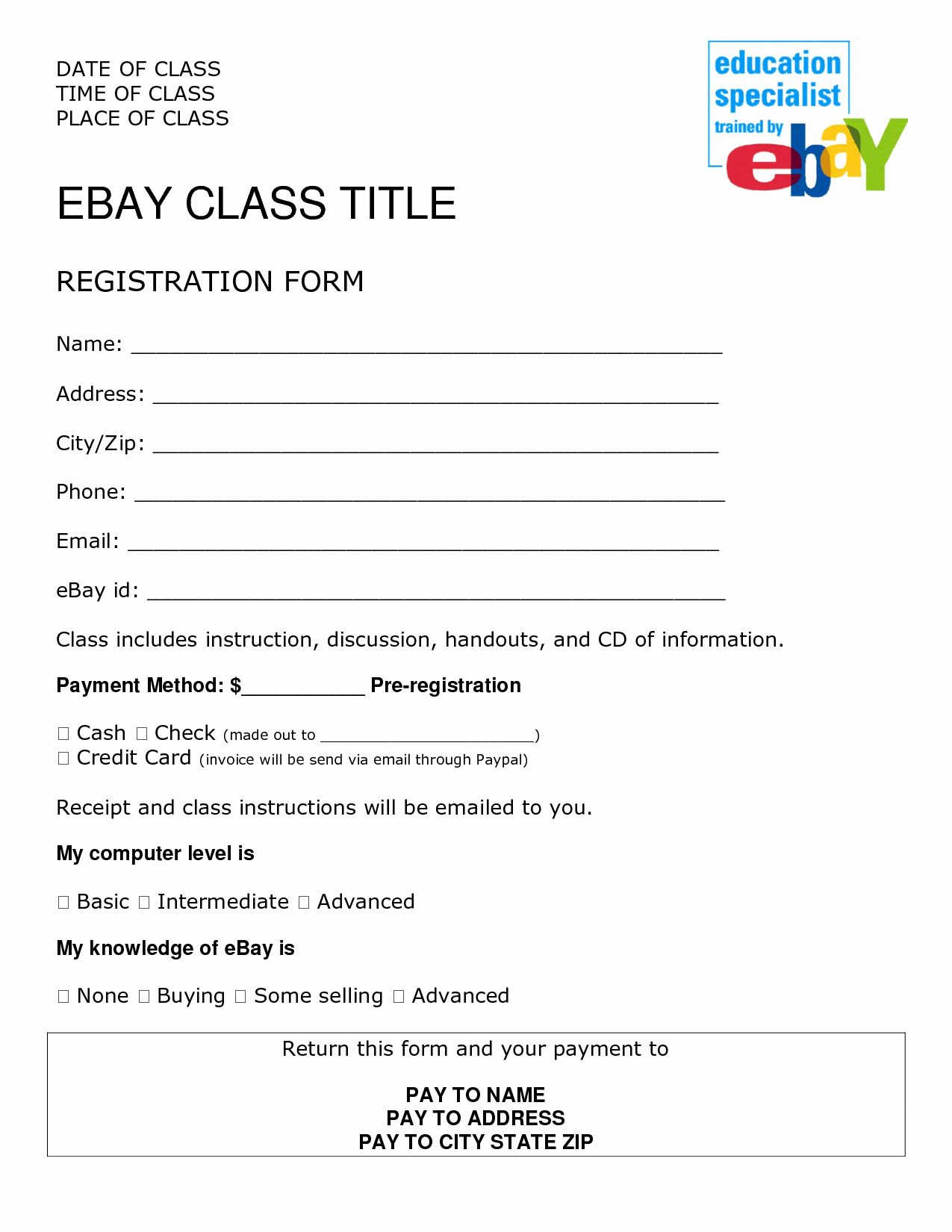 sign up form template word