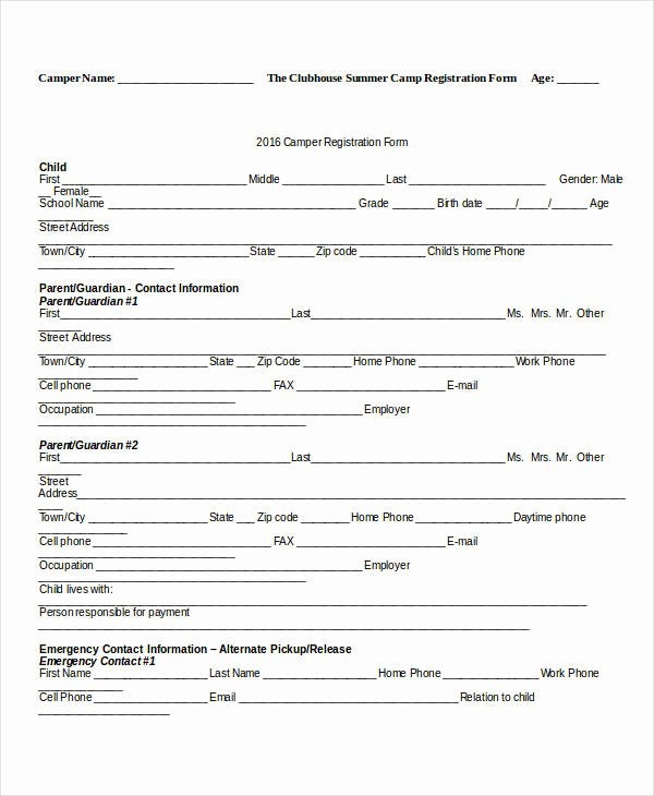 Registration forms Template Word Luxury Registration form Template 9 Free Pdf Word Documents