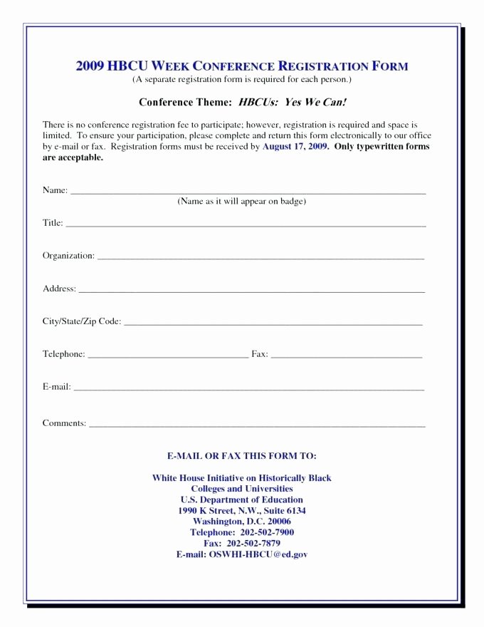Registration forms Template Word New Conference Registration Receipt format Sign Up form