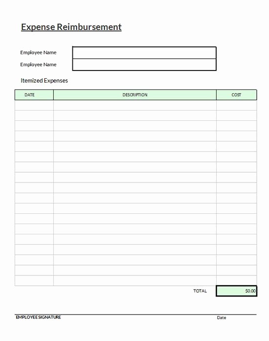 Reimbursement Request form Template Beautiful Blank and Easy to Use Employee Expense Reimbursement
