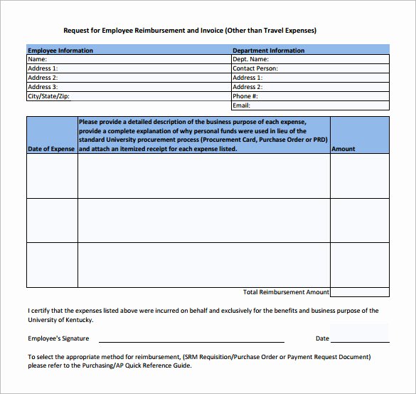 Reimbursement Request form Template Best Of 9 Sample Expense Reimbursement forms